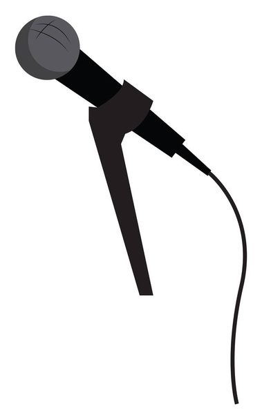 A black microphone, vector or color illustration. - Vector, afbeelding