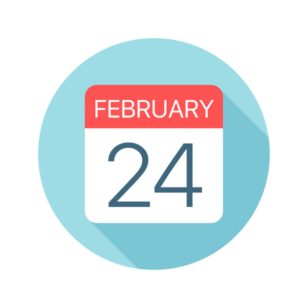 24 de febrero - Calendar Icon. Ilustración vectorial de un día del mes
 - Vector, Imagen