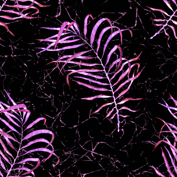 Tropical seamless pattern. Watercolor flapping pal - Fotoğraf, Görsel