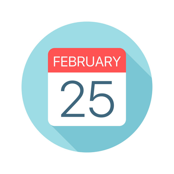 25 de febrero - Icono del calendario. Ilustración vectorial de un día del mes
 - Vector, Imagen