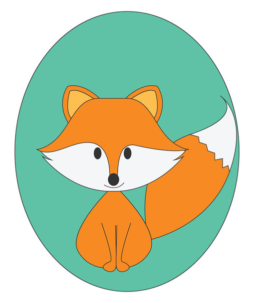 Cute little fox, illustration, vector on white background. - Vecteur, image