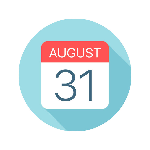 8月31日 - カレンダーアイコン。月の1日のベクトルイラスト - ベクター画像