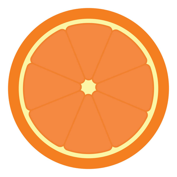 Orange half, illustration, vector on white background. - Διάνυσμα, εικόνα