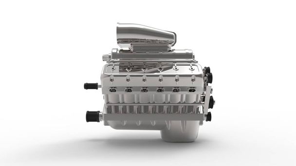 3d renderização de um motor v12 isolado em fundo branco
 - Foto, Imagem