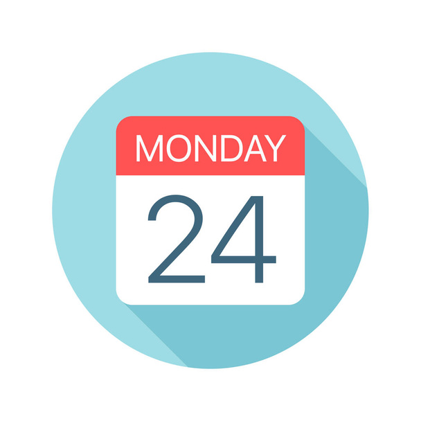 Monday 24 - Calendar Icon. Vector illustration of one day of week - Vector, Image