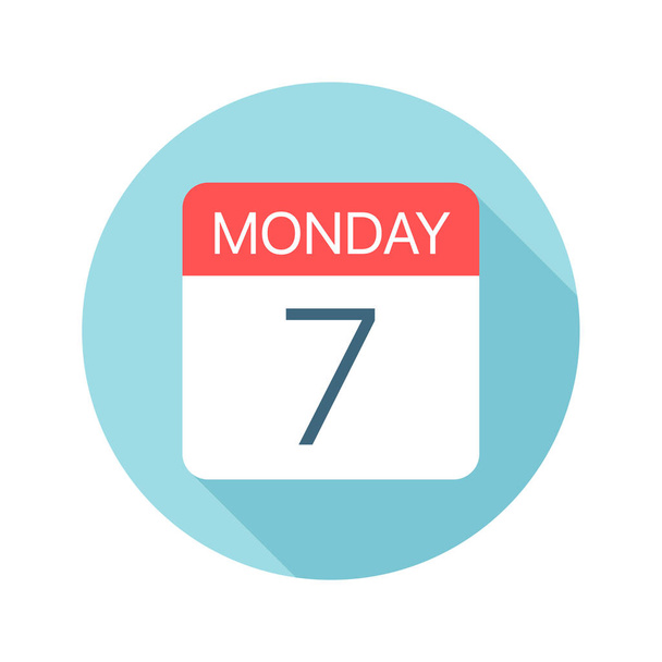 Monday 7 - Calendar Icon. Vector illustration of one day of week - Vector, Image