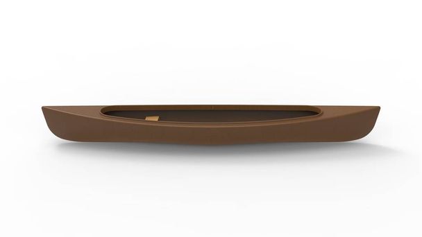 3D-Darstellung eines Kanus isoliert im weißen Studiohintergrund - Foto, Bild