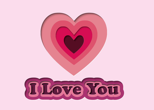 I love you message - paper cut out style - Vector, Image