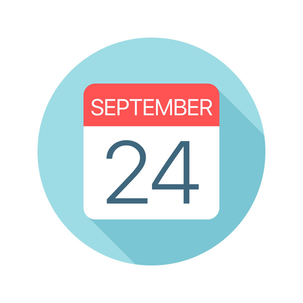 September 24 - Calendar Icon. Vector illustration of one day of month - Wektor, obraz
