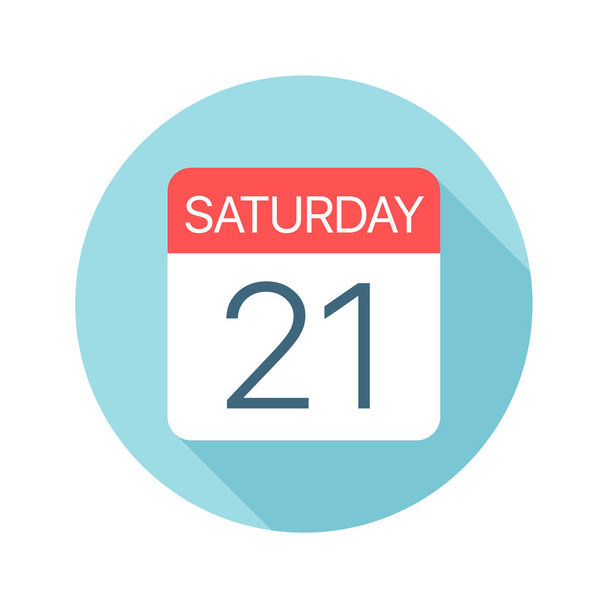 Saturday 21 - Calendar Icon. Vector illustration of one day of week - Vector, Image