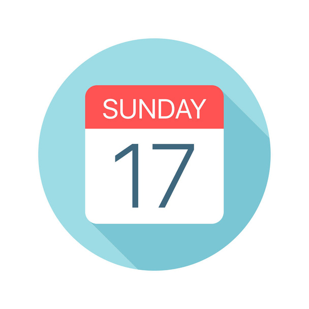 Sunday 17 - Calendar Icon. Vector illustration of one day of week - Vector, Image