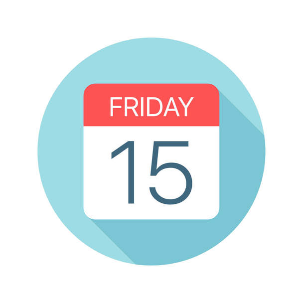Friday 15 - Calendar Icon. Vector illustration of one day of week - Vector, Image