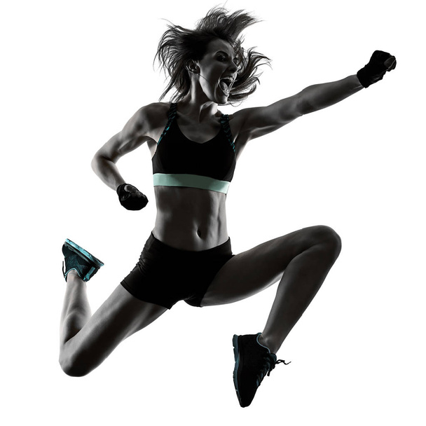 cardio boxing workout fitness exercise aerobics woman isolated - Fotó, kép