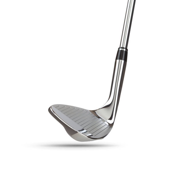 Chrom Golfschläger Keil Eisen auf weißem Hintergrund - Foto, Bild