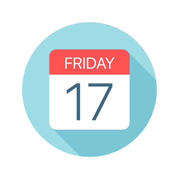 Friday 17 - Calendar Icon. Vector illustration of one day of week - Вектор, зображення
