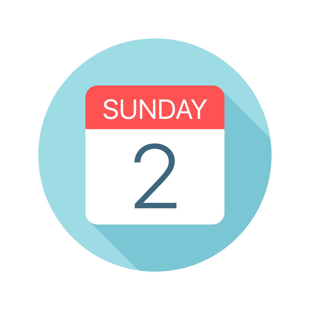 Sunday 2 - Calendar Icon. Vector illustration of one day of week - Vector, Image