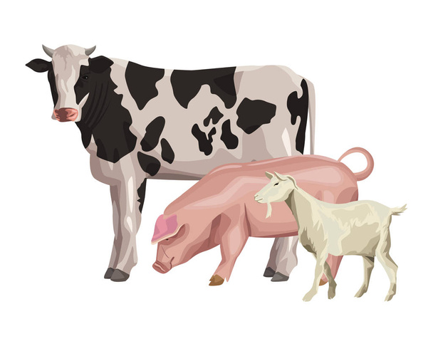 krowy i kozy - Wektor, obraz