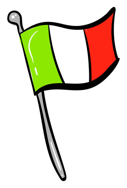 italienische Flagge, Illustration, Vektor auf weißem Hintergrund - Vektor, Bild
