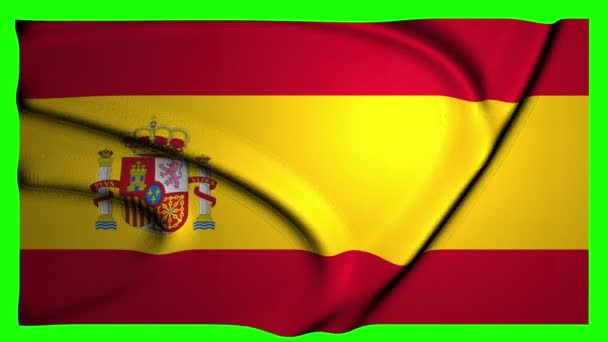 Spain Animation Flag Animation Green Screen Animation Spain Waving Flag Waving Green Screen Waving Spain 4k Flag 4k Green Screen 4k Spain country Flag country Green Screen country - Footage, Video