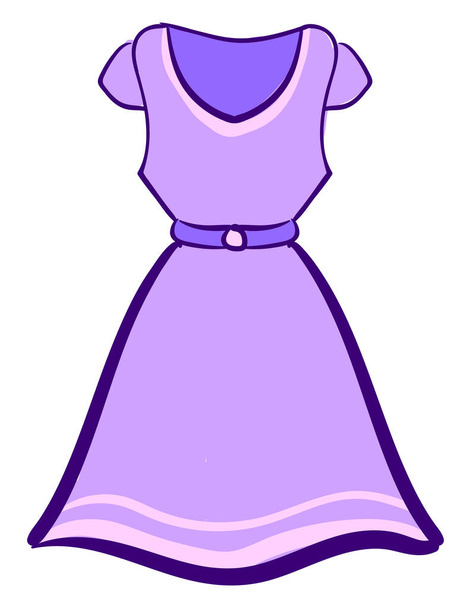Purple dress, illustration, vector on white background. - Vector, Image