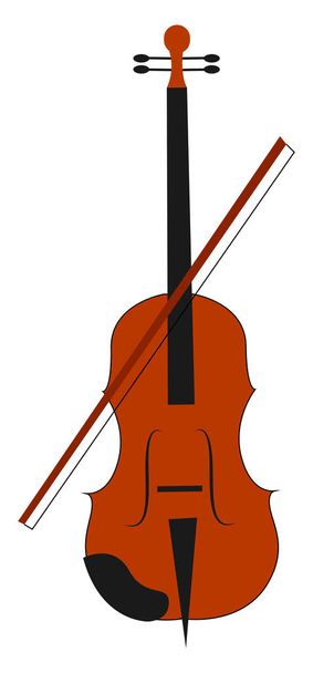 Viola instrument, illustration, vector on white background. - Vector, Image