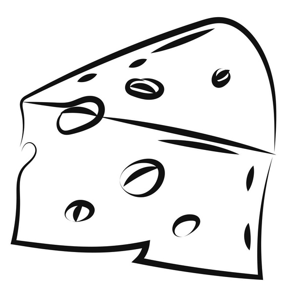 チーズの描画、イラスト、白い背景のベクトル. - ベクター画像