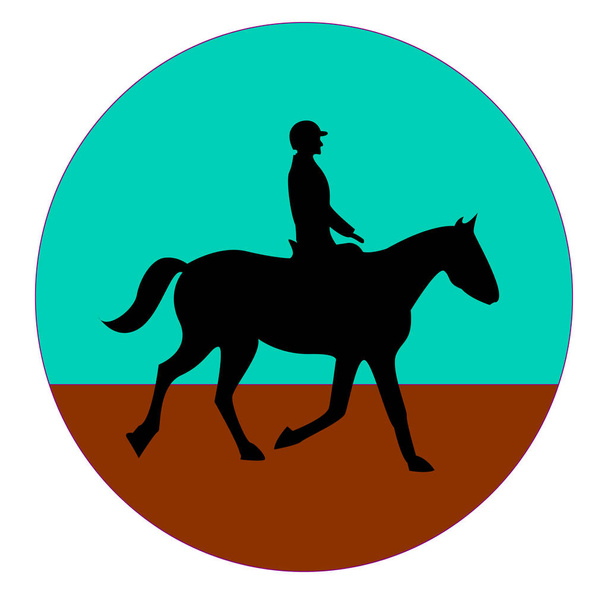 Cavaleiro equitação cavalo, ilustração, vetor sobre fundo branco
. - Vetor, Imagem