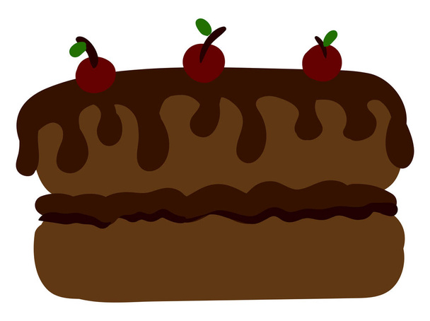 Chocolate pastel grande, ilustración, vector sobre fondo blanco
. - Vector, Imagen