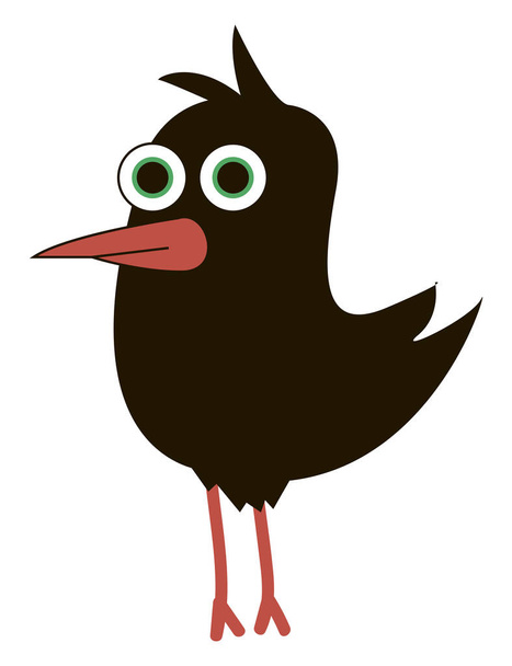 Pájaro extraño negro, ilustración, vector sobre fondo blanco
. - Vector, imagen
