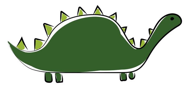 Velký zelený dinosaurus, ilustrace, vektor na bílém pozadí. - Vektor, obrázek