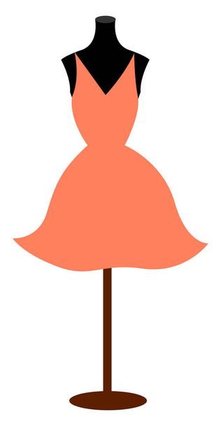 Orange dress, illustration, vector on white background. - Vector, Image