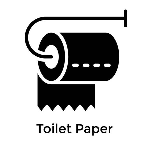 Solid icon of a toilet paper roll  - Vector, Image