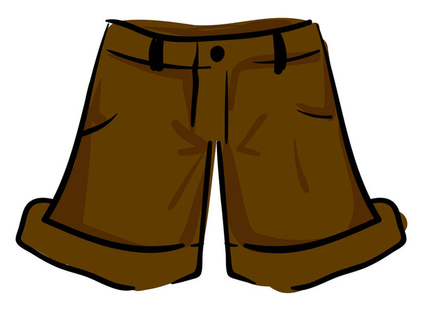 Pantalones cortos hombre marrón, ilustración, vector sobre fondo blanco
. - Vector, Imagen