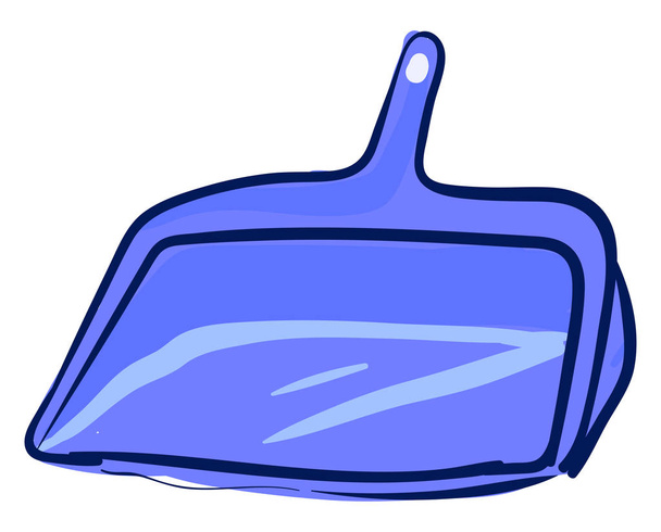Shiny blue dustpan, illustration, vector on white background. - Vector, Image