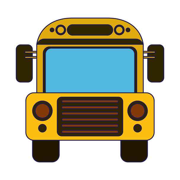 Símbolo de vista frontal del autobús escolar
 - Vector, Imagen