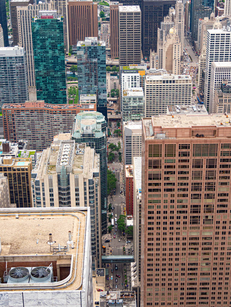 Aerial view over the streets od Chicago - CHICAGO, USA - JUNE 11, 2019 - Photo, Image