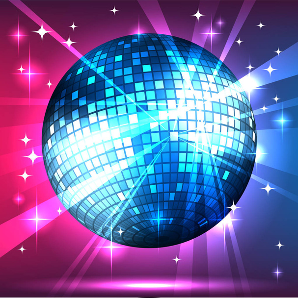 Sparkling disco ball. Night party - Vektor, obrázek