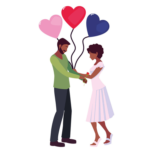 balon miłość para serce romantyczny - Wektor, obraz