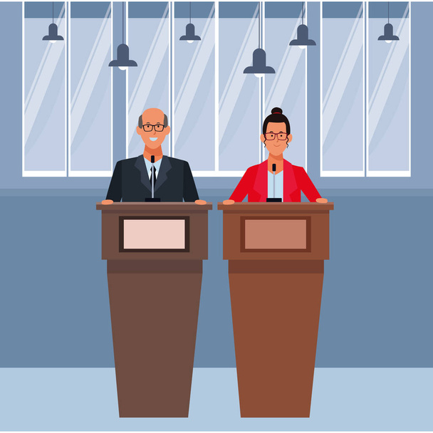 couple in a podium - Vector, Image