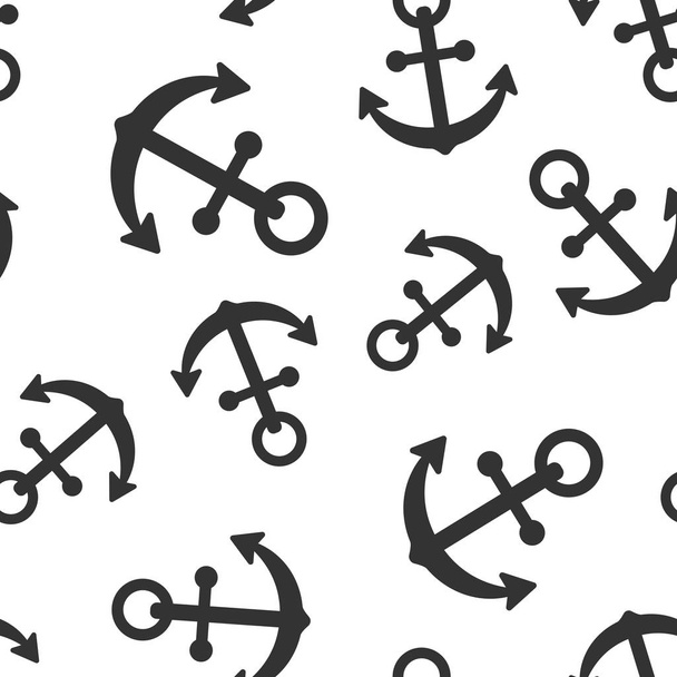 Boat anchor sign icon seamless pattern background. Maritime equi - Вектор,изображение