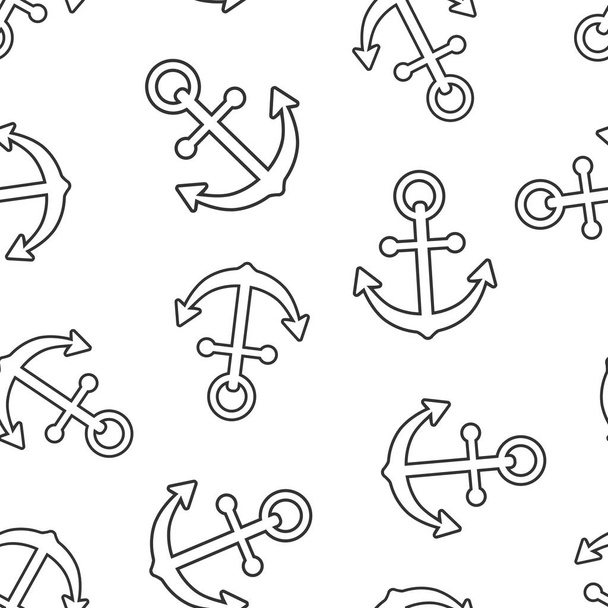 Boat anchor sign icon seamless pattern background. Maritime equi - Vetor, Imagem