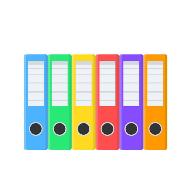 Wiele kolorowych folderów dokumentów do projektowania na białym, Stock Vector Il - Wektor, obraz