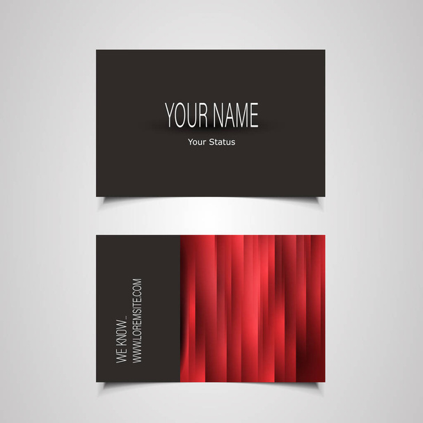 Business Card Template with Abstract Dark Brown and Red Design - ベクター画像