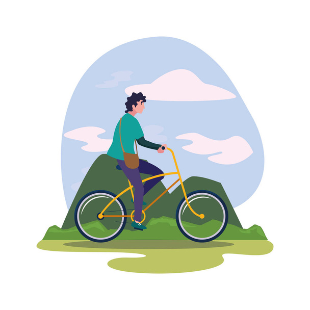 personas montar bicicleta actividad imagen
 - Vector, imagen