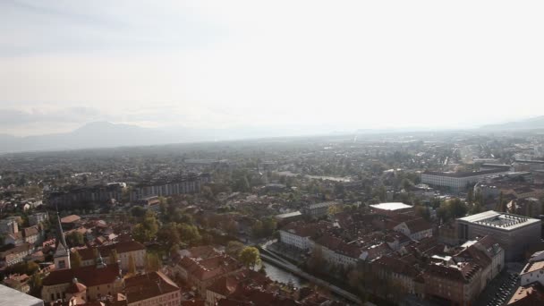 Ljubljana city from sky - Video, Çekim