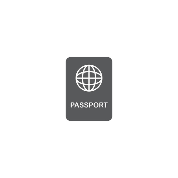 パスポートベクトルアイコン、白い背景に分離 - ベクター画像