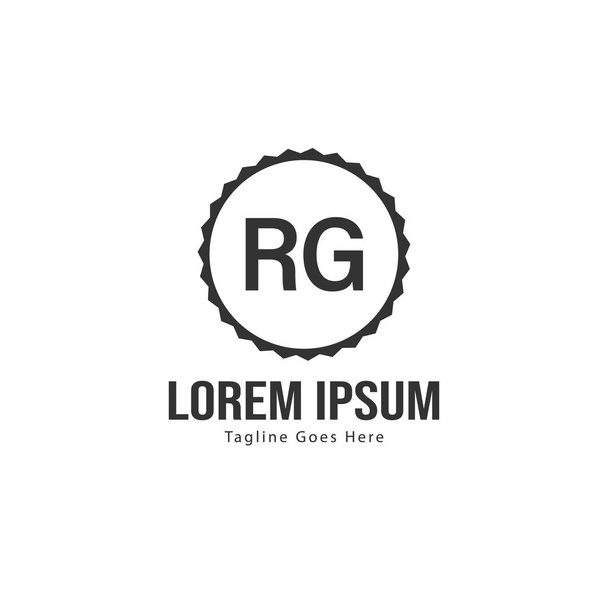 Modello iniziale di logo RG con cornice moderna. Illustrazione minimalista del vettore del logo della lettera RG
 - Vettoriali, immagini