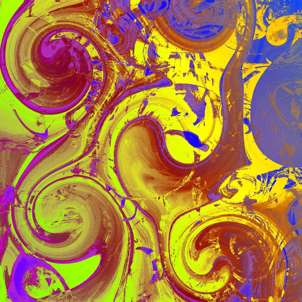 liquid abstract background with oil painting streaks - Photo, Image