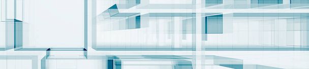 Vidro azul renderização 3d contemporânea - Foto, Imagem