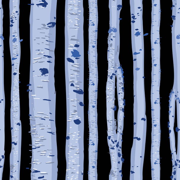 Opakující se bezproblémový vzor modrých březích stromů - Vektor, obrázek